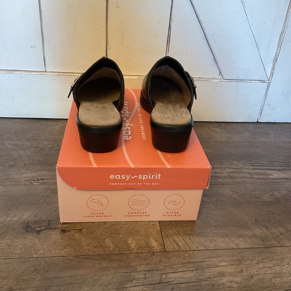 Easy Spirit Black Leather Mules with Buckle - Picture 4 of 5